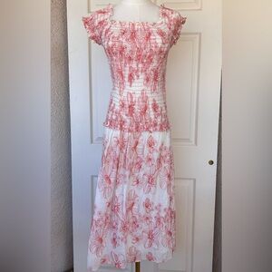 Max‎ Studio London Smocked Embroidered Gauzy Dress XL